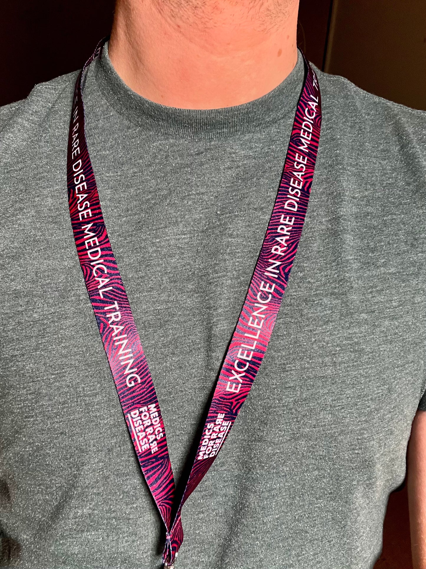 Lanyard - Raspberry Stripes